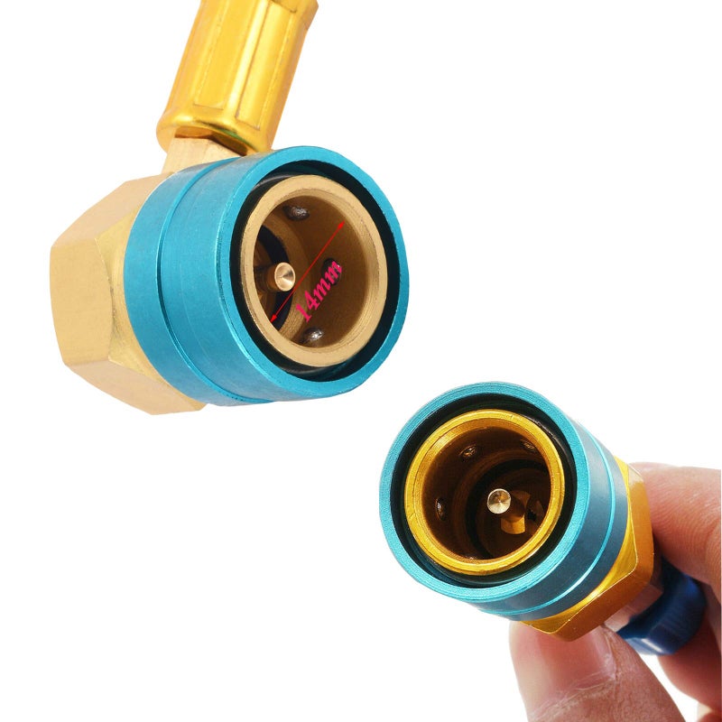 Ketofa R1234YF Charging Hose with Gauge Kits, R-1234YF Adapter 1/2 LH Sealed Can Opener Tap, A/C Service Hose Refrigerant Cans Taper Sets - Image 3
